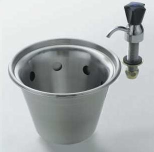 Dip container for serving utensil