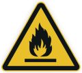 Decal warning flammable material