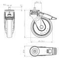 Swivel castor 125 lock.,R-hol.;M10,PA gr