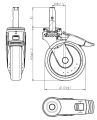 Swivel castor 125 lock,DIN-Zpf,PA, anti.