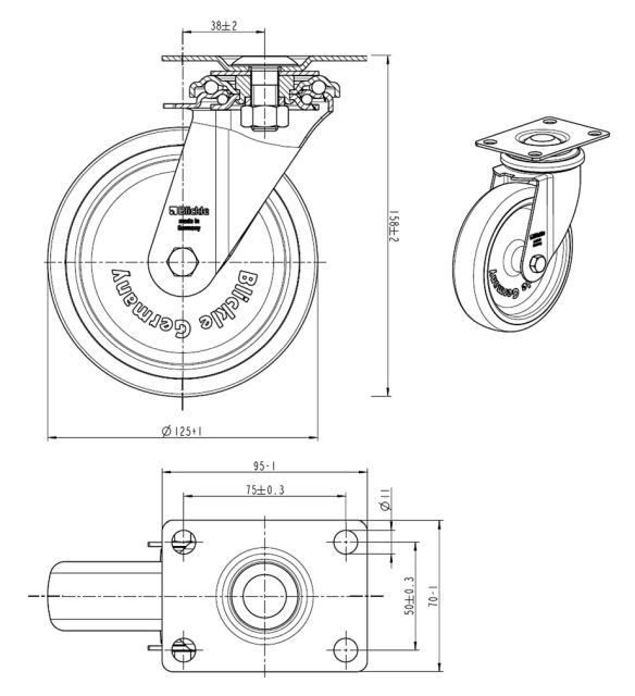 L-Rolle 125 o. F. DIN-PL. CNS