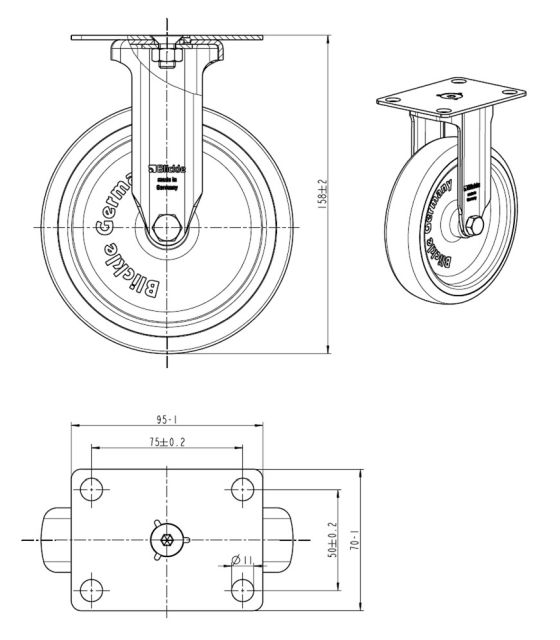 B-Rolle 125 DIN-PL Längs CNS
