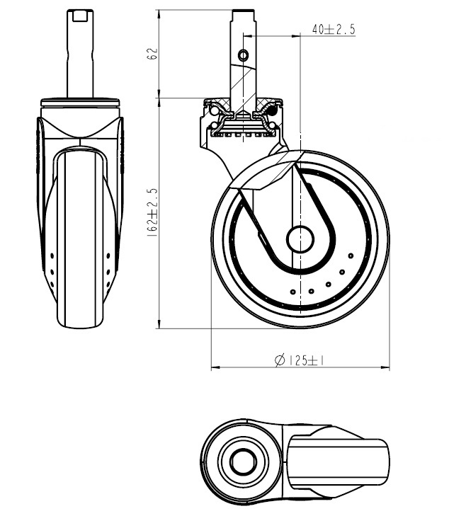 L-Rolle 125 DIN-Zpf, PA (grau)