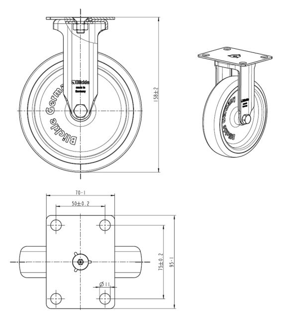 B-Rolle 125 DIN-PL Quer CNS