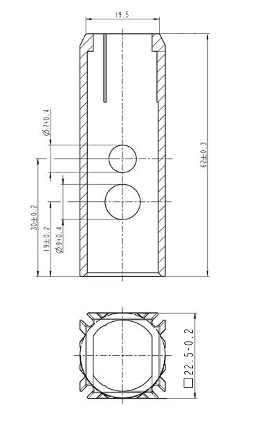 Vierkantadapter22.4 f DIN-Zapfen Rollen