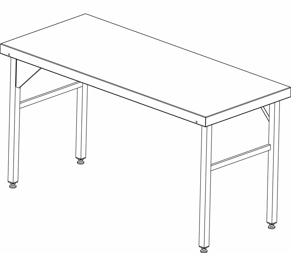 Folding table, stainless steel