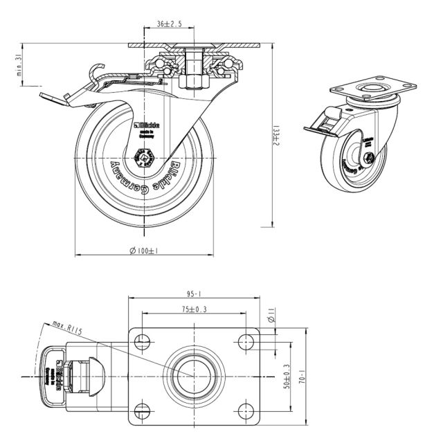L-roll 100 with lock DIN-PL (CI)