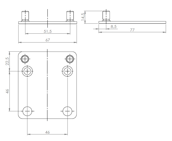 Plaque de fixation cpl.