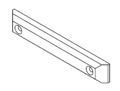 Bumper rail short PE RAL7043