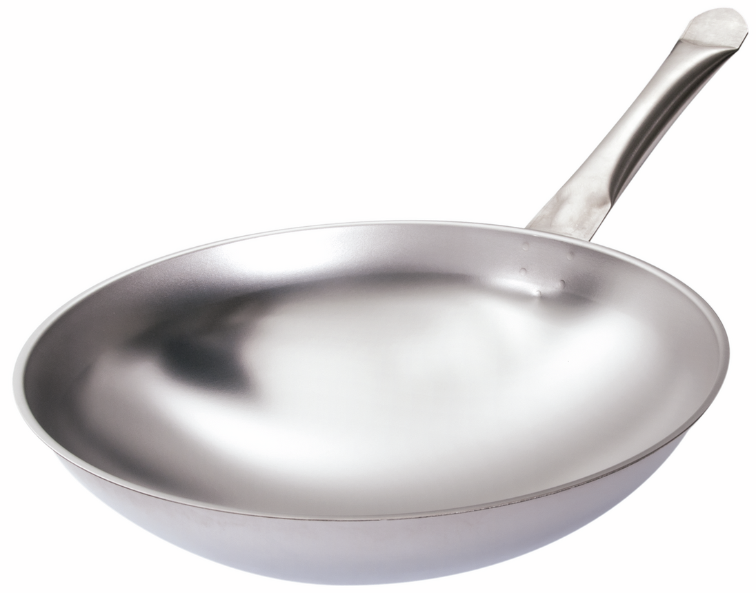 Round-bottom wok pan